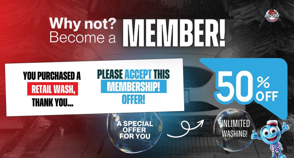 Retail Loyalty to Membership Persuasion, free car wash memebership, five star car wash membership